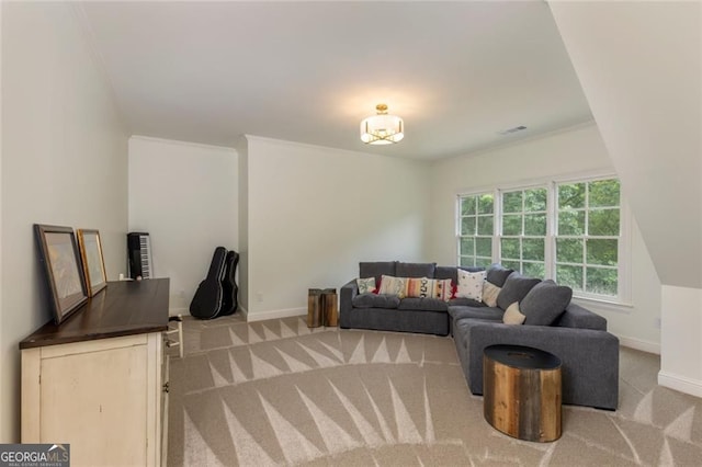 930 Shepards Ct, Roswell, GA 30075 - carpeted living room featuring ornamental molding