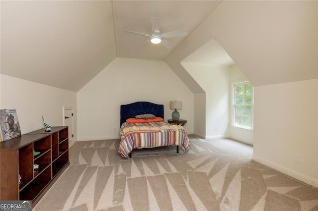 930 Shepards Ct, Roswell, GA 30075 - bedroom featuring carpet floors, lofted ceiling, and ceiling fan