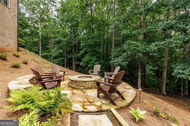 930 Shepards Ct, Roswell, GA 30075 - view of patio / terrace with a fire pit