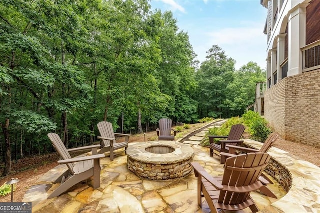 930 Shepards Ct, Roswell, GA 30075 - view of patio featuring a fire pit