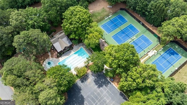 930 Shepards Ct, Roswell, GA 30075 - drone / aerial view of a pool area