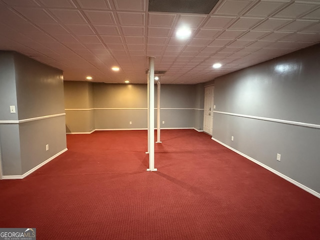 1906 1st St, Lanett, AL 36863 - finished basement featuring recessed lighting and carpet floors
