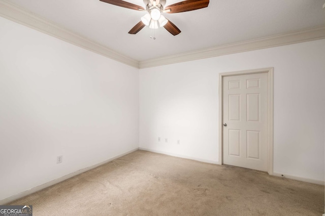 400 17th St NW Unit 2308, Atlanta, GA 30363 - empty room with carpet flooring, ornamental molding, and a ceiling fan
