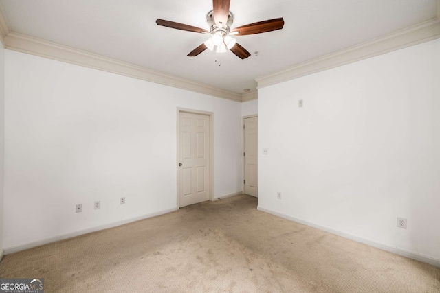 400 17th St NW Unit 2308, Atlanta, GA 30363 - unfurnished room with light carpet, crown molding, and ceiling fan