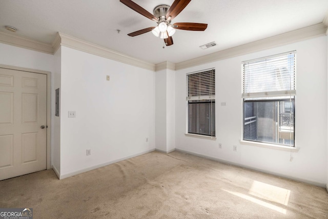 400 17th St NW Unit 2308, Atlanta, GA 30363 - empty room with carpet floors, crown molding, and a ceiling fan