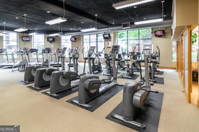 400 17th St NW Unit 2308, Atlanta, GA 30363 - gym with carpet flooring