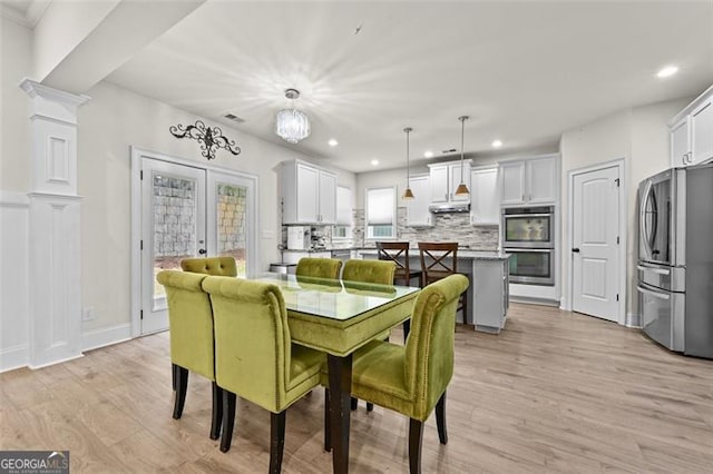 5825 Trailwood Ct, Suwanee, GA 30024 - dining room featuring recessed lighting and light wood-type flooring