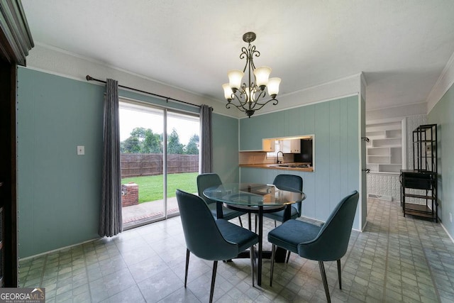 213 Cook St, Cartersville, GA 30120 - dining room with ornamental molding and a chandelier