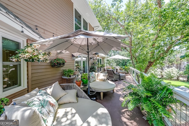 6180 Old Jefferson Rd, Athens, GA 30607 - view of patio with an outdoor hangout area