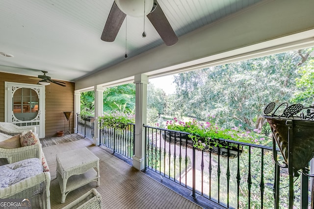 6180 Old Jefferson Rd, Athens, GA 30607 - balcony featuring ceiling fan