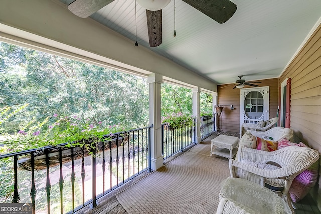 6180 Old Jefferson Rd, Athens, GA 30607 - balcony with ceiling fan