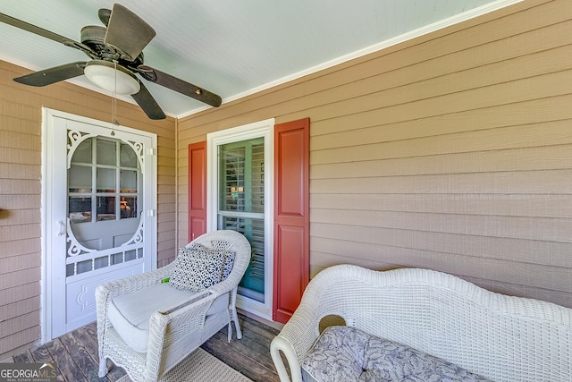 6180 Old Jefferson Rd, Athens, GA 30607 - wooden deck featuring a ceiling fan