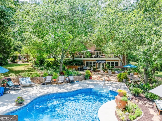 6180 Old Jefferson Rd, Athens, GA 30607 - outdoor pool featuring french doors and a patio