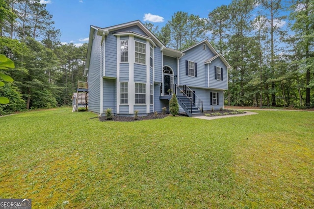 110 Hunters Run, Jefferson, GA 30549 - bi-level home featuring stairway and a front yard