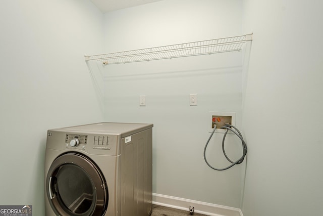 4959 Abbotts Glen Trl NW, Acworth, GA 30101 - laundry room with washer / clothes dryer and baseboards