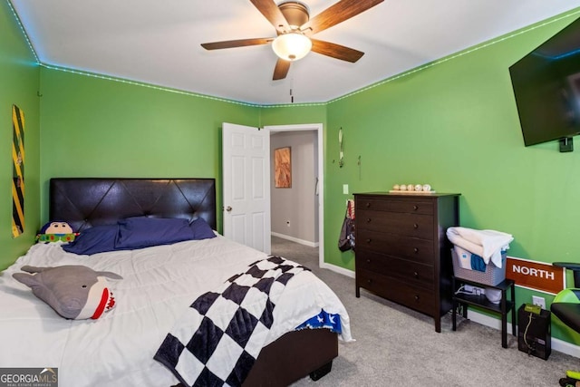 192 Sandhurst Ct, Suwanee, GA 30024 - bedroom featuring carpet and a ceiling fan