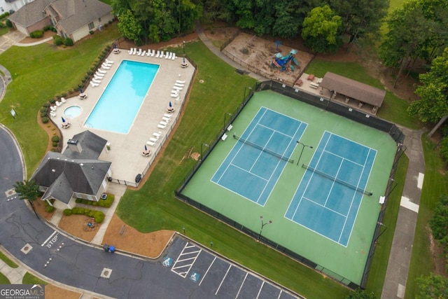 192 Sandhurst Ct, Suwanee, GA 30024 - drone / aerial view of a pool