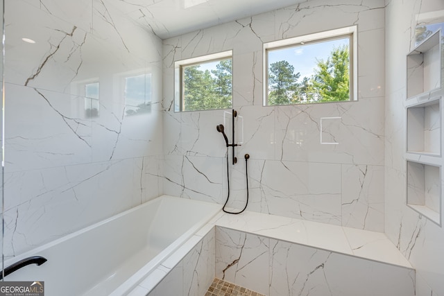 6590 Lights Ferry Rd, Flowery Branch, GA 30542 - full bathroom featuring a tub to relax in and a shower