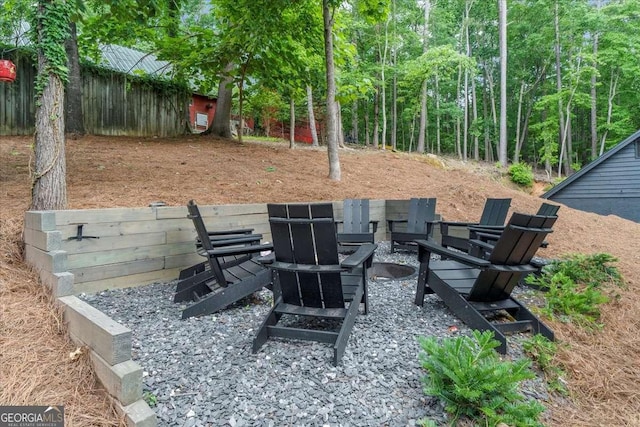 4735 Log Cabin Rd, Gainesville, GA 30504 - view of patio / terrace with a fire pit