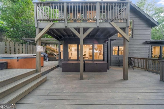 4735 Log Cabin Rd, Gainesville, GA 30504 - wooden terrace with a hot tub