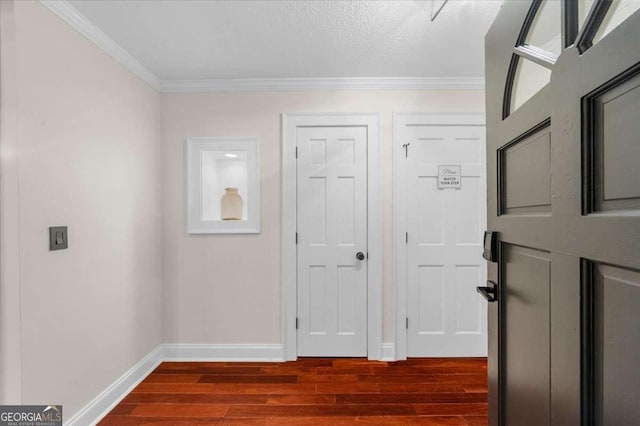 4735 Log Cabin Rd, Gainesville, GA 30504 - hallway with dark wood finished floors and ornamental molding
