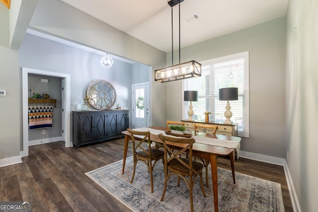 181 S Chattahoochee Dr, Hogansville, GA 30230 - dining room with dark wood-style flooring and baseboards