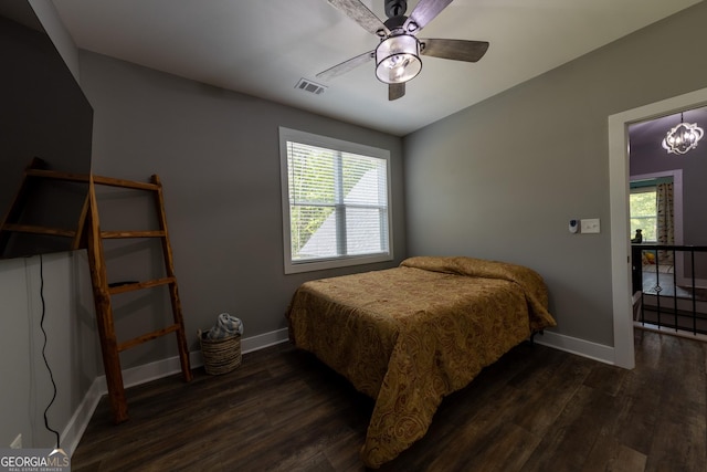 181 S Chattahoochee Dr, Hogansville, GA 30230 - bedroom with wood finished floors, multiple windows, and a ceiling fan