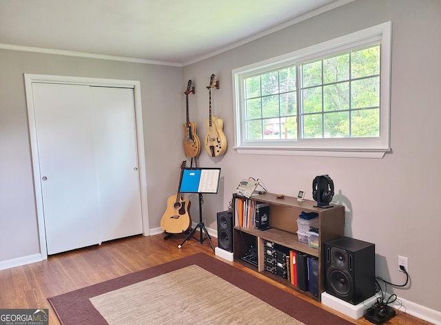 723 Fricks Ln, Rossville, GA 30741 - sitting room featuring wood finished floors and crown molding