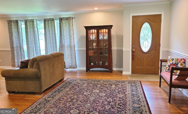 723 Fricks Ln, Rossville, GA 30741 - entrance foyer featuring ornamental molding and wood finished floors