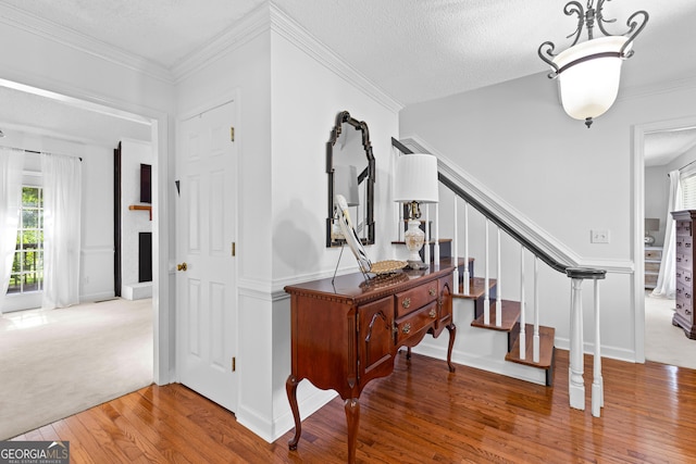 100 Merrill Dr, Lagrange, GA 30241 - entrance foyer featuring stairway, wood finished floors, and crown molding