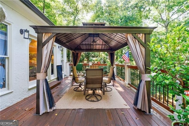 525 Avala Ct, Johns Creek, GA 30022 - deck featuring a gazebo and outdoor dining area