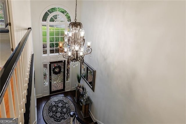 525 Avala Ct, Johns Creek, GA 30022 - foyer entrance featuring a chandelier and a towering ceiling