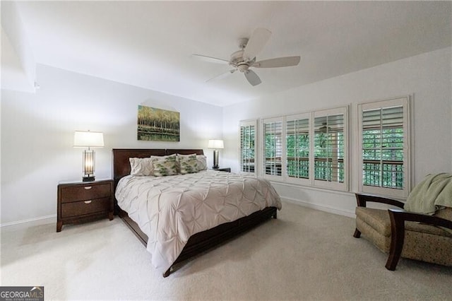 525 Avala Ct, Johns Creek, GA 30022 - bedroom featuring light colored carpet and ceiling fan