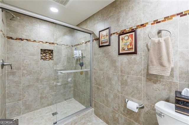 525 Avala Ct, Johns Creek, GA 30022 - bathroom with a shower stall and recessed lighting