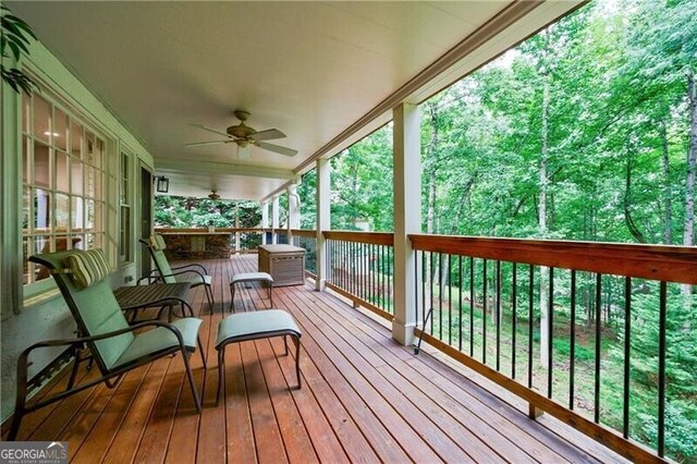 525 Avala Ct, Johns Creek, GA 30022 - wooden deck with ceiling fan