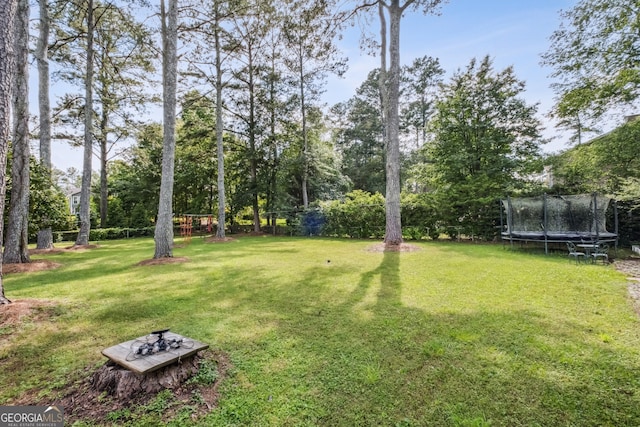 3220 Casteel Rd, Marietta, GA 30062 - view of green lawn with a trampoline
