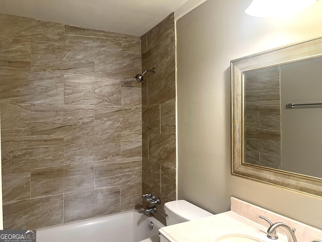 6300 Creekford Ln, Lithonia, GA 30058 - bathroom featuring shower / tub combination and vanity