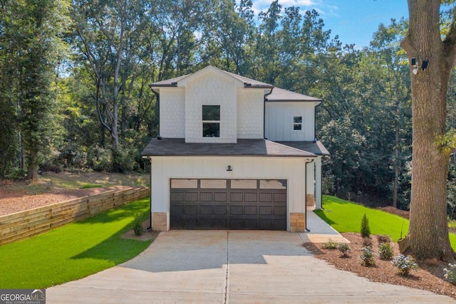 155 Carey St, Franklin Springs, GA 30662 - modern farmhouse style home with a front yard, a garage, and concrete driveway