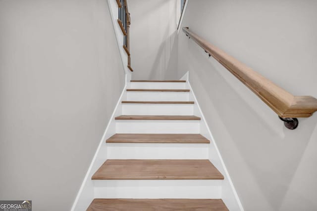 155 Carey St, Franklin Springs, GA 30662 - staircase featuring wood finished floors and baseboards