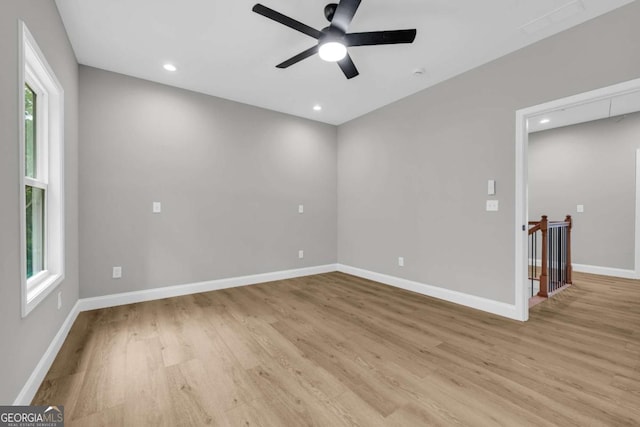 155 Carey St, Franklin Springs, GA 30662 - unfurnished room featuring light wood-style flooring, a ceiling fan, and recessed lighting