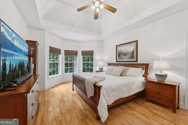 8485 Anchor On Lanier Ct, Gainesville, GA 30506 - bedroom with a raised ceiling and light wood-style floors