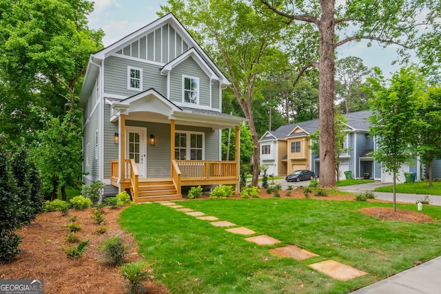 38 Mildred Pl NW, Atlanta, GA 30318 - view of front of house with covered porch and a front lawn