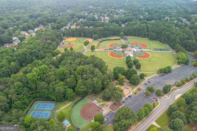 38 Mildred Pl NW, Atlanta, GA 30318 - aerial view of property and surrounding area with a forest