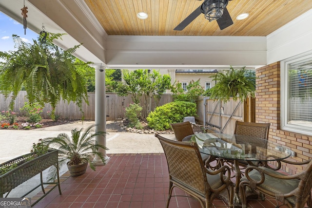 1036 Oxford Rd NE, Atlanta, GA 30306 - view of patio with a ceiling fan and outdoor dining space