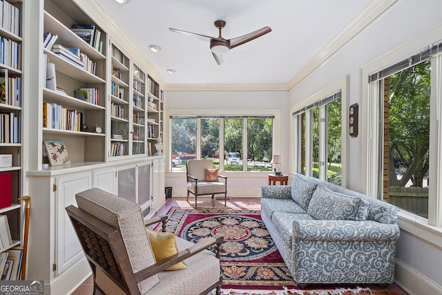 1036 Oxford Rd NE, Atlanta, GA 30306 - sunroom with plenty of natural light and ornamental molding