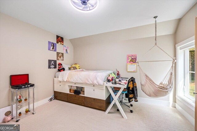 1585 Parks Rd, Forsyth, GA 31029 - carpeted bedroom featuring multiple windows and lofted ceiling