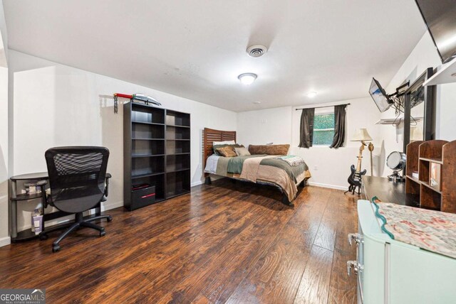 155 Windy Hill Ct, Alpharetta, GA 30004 - bedroom with dark wood-style floors and baseboards