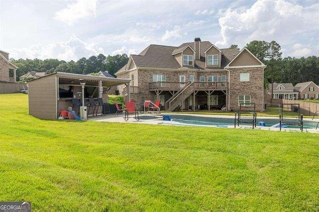 2112 Meadowood Cv, Monroe, GA 30655 - rear view of property featuring a patio and stairway