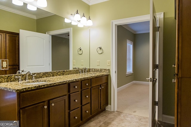105 Maplecrest Ln SE, Rome, GA 30161 - bathroom with ornamental molding and double vanity