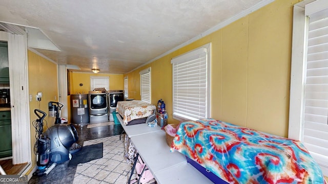 15 Aragon Rd, Aragon, GA 30104 - bedroom with independent washer and dryer, water heater, and ornamental molding